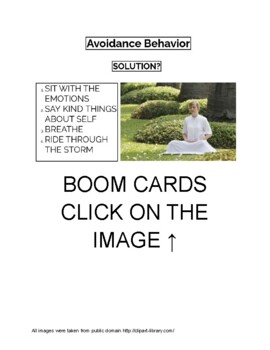 Preview of BOOM CARDS: UNDERSTAND AND SOLVE AVOIDANCE BEHAVIOR