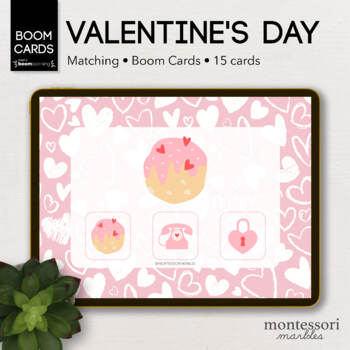Preview of BOOM CARDS™ Valentines Day Picture Matching Preschool Activity