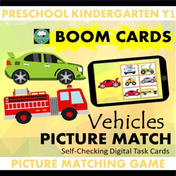 Preview of BOOM CARDS Vehicles Picture Matching