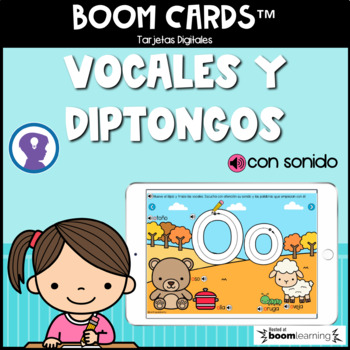 Preview of BOOM CARDS  Vocales y Diptongos