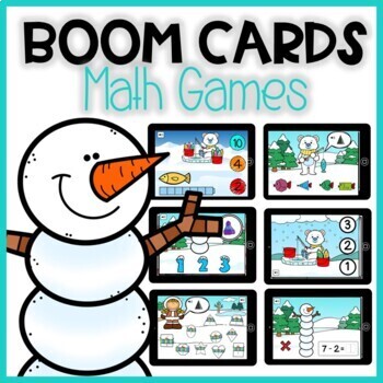 Preview of BOOM CARDS WINTER: Math games about numbers | Digital Centers