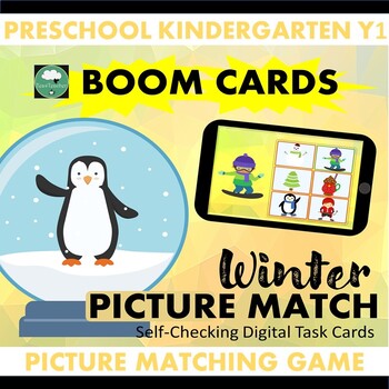 Preview of BOOM CARDS Winter Picture Matching