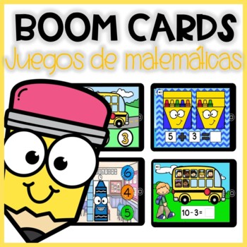 Preview of BOOM CARDS de matemáticas | Spanish Math Back to school | Distance Learning