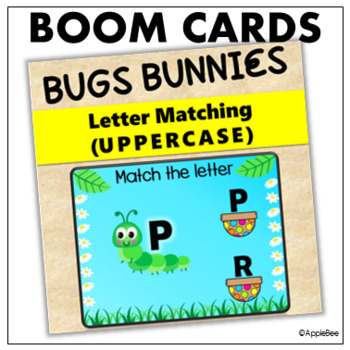 Preview of BOOM CARDS_Letter Matching (UPPERCASE) - Bugs Bunnies Theme