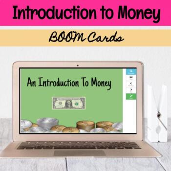 Preview of BOOM Card Introduction to Money Learning Coins and Bills for Special Education