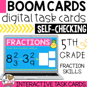 Preview of BOOM Cards 5th Grade Fractions