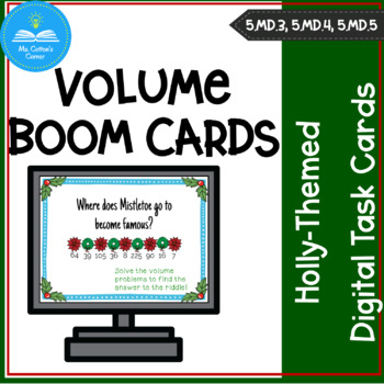 Preview of BOOM Cards - 5th Grade Math - Volume Word Problems