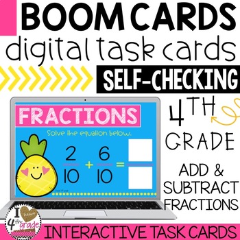 Preview of BOOM Cards Add and Subtract Fractions