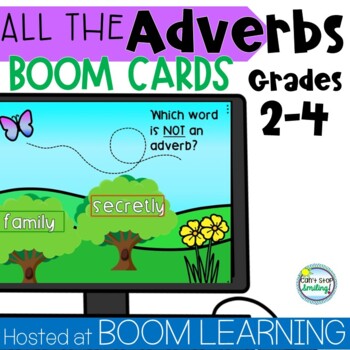 Preview of BOOM Cards Adverbs  Digital Task Cards Grammar