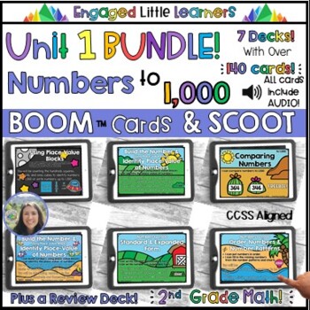 Preview of BOOM Cards™ BUNDLE | Place Value & Numbers to 1,000 | 2nd Grade Math | Unit 1