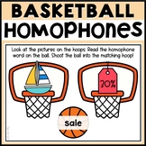 BOOM Cards Basketball Homophones Read and Match - March Ph