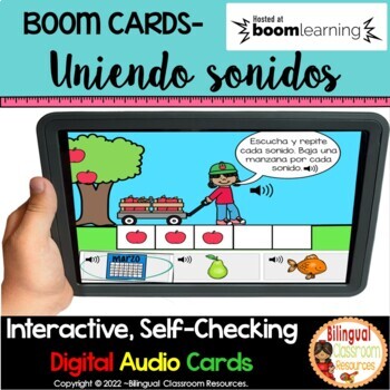 Preview of BOOM Cards Blending sounds in Spanish | Digital Centers | Conciencia fonológica