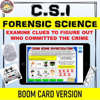 Preview of BOOM Cards: CSI Forensic Science. Who done it? | Distance Learning.