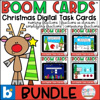Preview of BOOM Cards™ Christmas Fractions Bundle