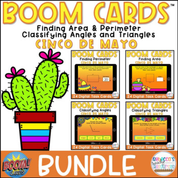 Preview of BOOM Cards™ Cinco de Mayo Bundle | Perimeter Area Angles Triangles