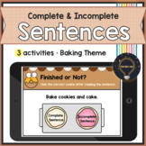 BOOM Cards • Complete & Incomplete Sentences • Distance Learning