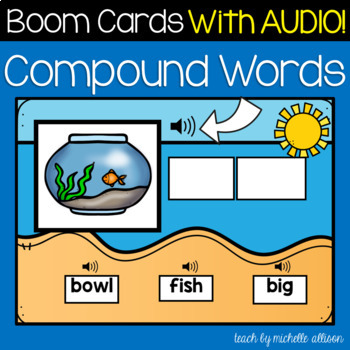 Preview of Compound Words | Phonics BOOM Cards WITH AUDIO