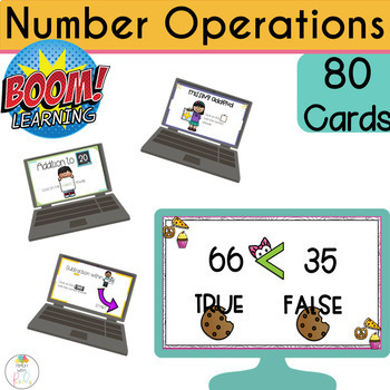 Preview of BOOM Cards Digital Math Bundle | Addition Subtraction DISTANCE LEARNING
