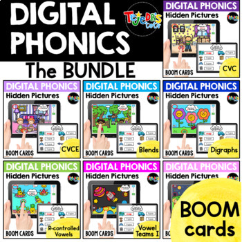 Preview of BOOM Cards: Digital Phonics Bundle