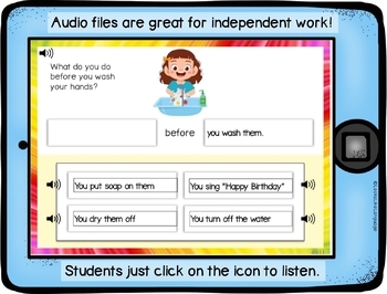 Boom Cards Digital Speech Therapy Sequence Before After Routines