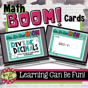 Preview of BOOM Cards: Divide Decimal by a Whole Number, No Remainder {Distance Learning}