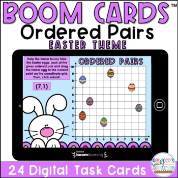 Preview of BOOM Cards™| Easter Ordered Pairs on a Coordinate Grid