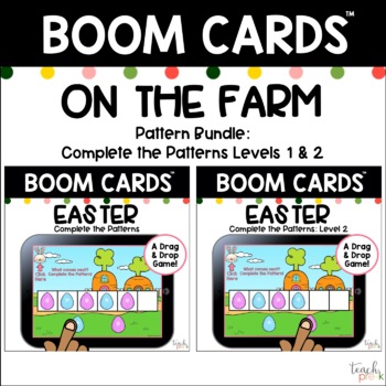 Preview of BOOM Cards: Easter Patterns Bundle: Complete the Patterns Levels 1 & 2