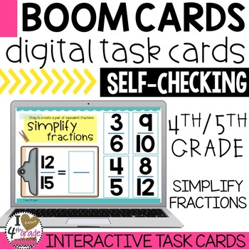 Preview of BOOM Cards Simplify Fractions