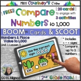 BOOM Cards™ | FREEBIE | Comparing Numbers to 1,000 | SCOOT