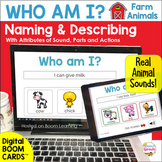 BOOM Cards™ Farm Animals Vocabulary & Describing for Speec