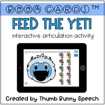 Feed The Yeti Interactive Articulation Boom Cards by Thumb Bunny Speech