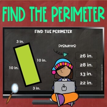 Preview of Find the Perimeter 3rd Grade Fun Digital BOOM Cards™