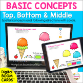BOOM Cards Spatial Concepts Top Bottom & Middle Speech Therapy