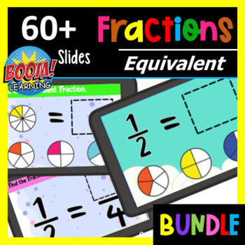 Preview of BOOM Cards Fractions Bundle - Find the Equivalent Fraction | Distance Learning