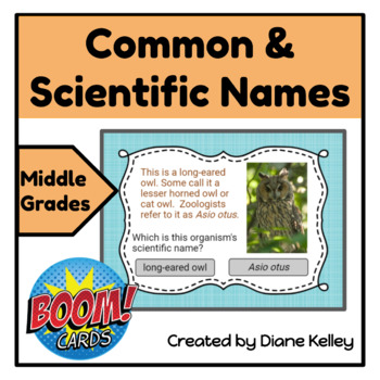 Preview of Identifying Common & Scientific Names Boom Cards