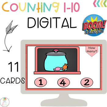 Preview of BOOM Cards Digital Counting Numbers 1-10 FREEBIE