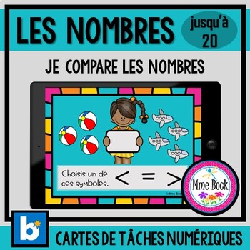 Preview of BOOM Cards: Je compare les nombres: 1-20 (en français)