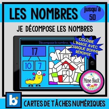 Preview of BOOM Cards: Je décompose les nombres (jusqu'à 50)