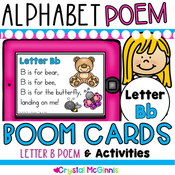 Preview of BOOM Cards! LETTER B Alphabet Poem and Letter B Digital Activities