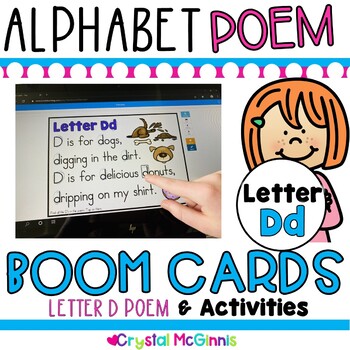BOOM Cards! LETTER D Alphabet Poem and Letter D Digital Activities