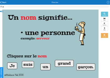 BOOM Cards Les Classe de Mots or French Parts of Speech by Madame Yak