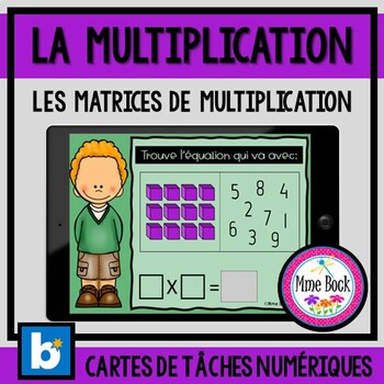 Preview of BOOM Cards: Les matrices de multiplication de 1 à 5