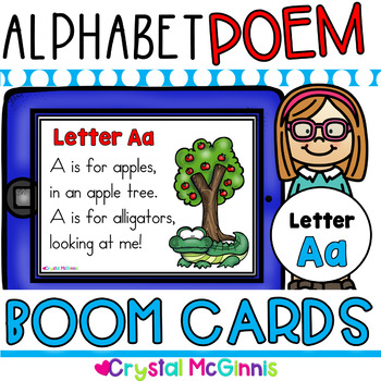 Preview of BOOM Cards! LETTER A Alphabet Poem and Letter A Digital Activities