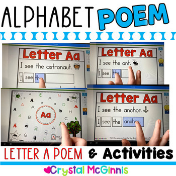 BOOM Cards! LETTER A Alphabet Poem and Letter A Digital Activities
