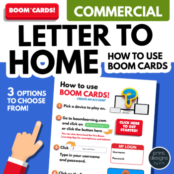 Preview of BOOM Cards Letter to Send Home for Virtual Distance Learning • COMMERCIAL USE