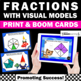 BOOM Cards Math Identifying Fractions Review Visual Models