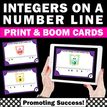 Preview of BOOM Cards Integers Number Sense Middle School Math Intervention 7th Grade