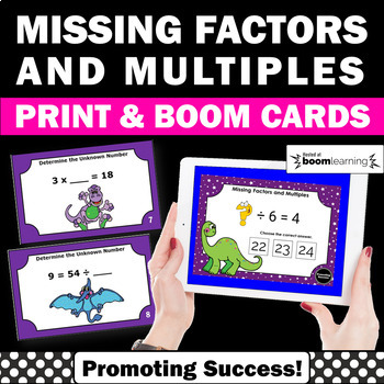 Preview of BOOM Second 3rd Grade Math Stations Early Finishers Activities Factors Multiples
