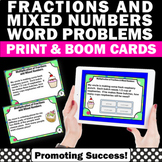 BOOM Cards Math Multiplying Fractions Word Problems 5th 6t