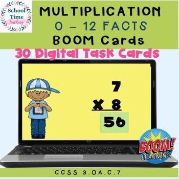 Preview of BOOM Cards Multiplication 0 - 12 Fact Fluency 